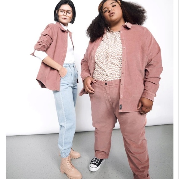 Wildfang Essential Corduroy Long Sleeve Button Up Shirt 2X Cream White Western - Picture 11 of 16